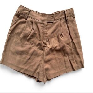 Mod Ref Womens Camel Tan High Waisted Trouser Shorts Size Medium Minimalist Boho